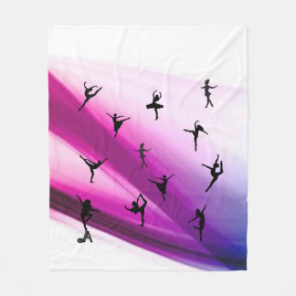 Dance Silhouettes on Cuddly Soft  Fleece Blanket
