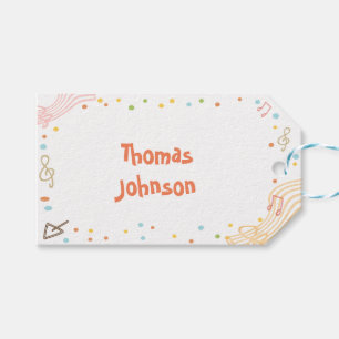 Dance sing and play kids birthday gift tags