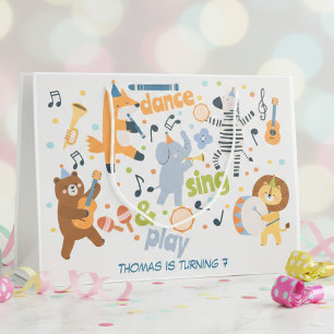 Dance sing and play kids birthday large gift bag
