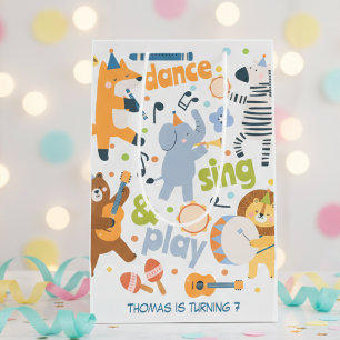 Dance sing and play kids birthday medium gift bag