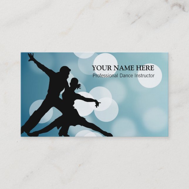 Dance Sport Instructor Business Card Template (Front)