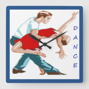 DANCE SQUARE WALL CLOCK