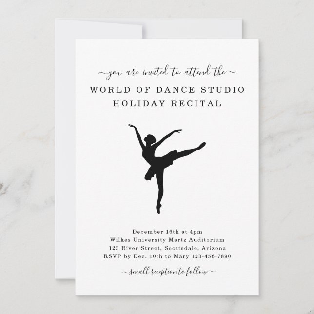 Dance Studio Ballet Recital Invitation (Front)