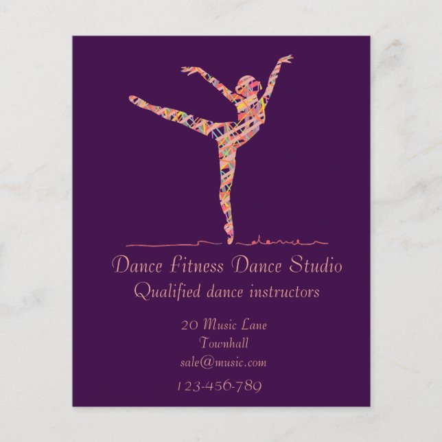 Dance studio dance lessons business flyer (Front)