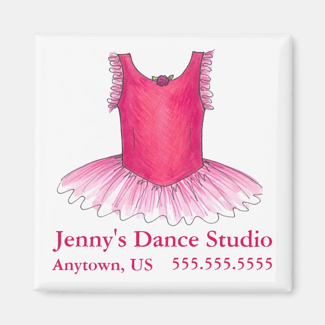 Dance Studio Pink Ballet Ballerina Tutu Costume Magnet (Front)