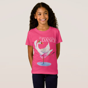 Dance swan ballerina whimsy art slogan tee