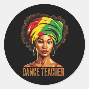 Dance Teacher Afro African American Black History Classic Round Sticker