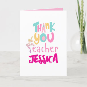 Dance Teacher Appreciation Card, Thank You Card