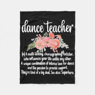 Dance Teacher Appreciation Women's Black Clic Fit  Fleece Blanket