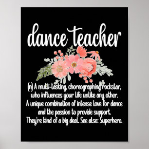 Dance Teacher Appreciation Women's Black Clic Fit Poster