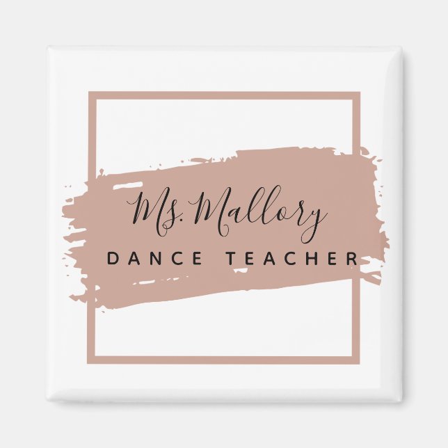 Dance Teacher Black and Rose Gold Personalised Magnet (Front)