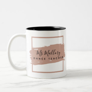 Dance Teacher Black and Rose Gold Personalised Two-Tone Coffee Mug