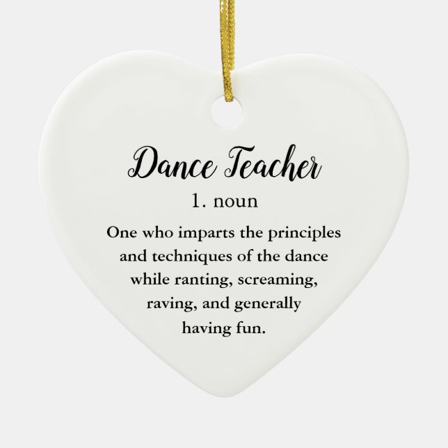 Dance Teacher Ceramic Tree Decoration (Front)