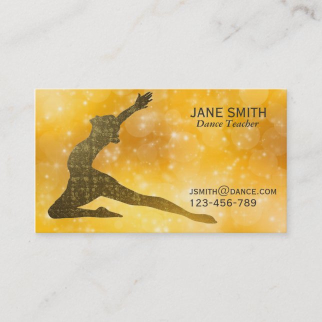 Dance Teacher Dance Instructor modern stylish Business Card (Front)