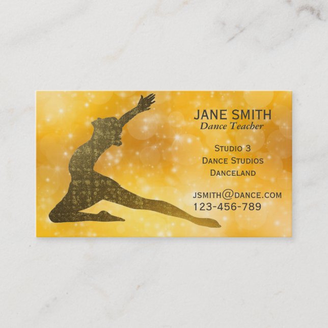 Dance Teacher Dance Instructor modern stylish Business Card (Front)
