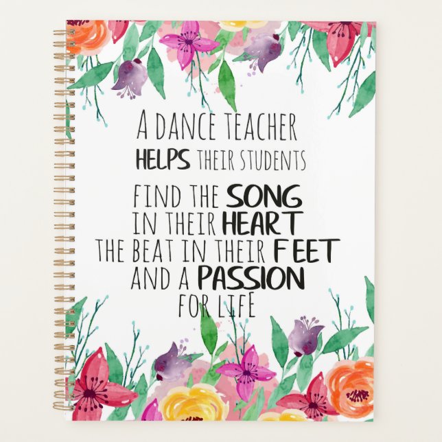 Dance teacher decor Ballet Coach Appreciation Gift Planner (Front)