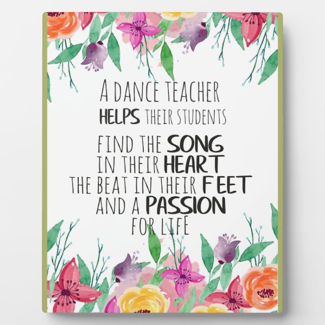 Dance teacher decor Ballet Coach Appreciation Gift Plaque (Front)
