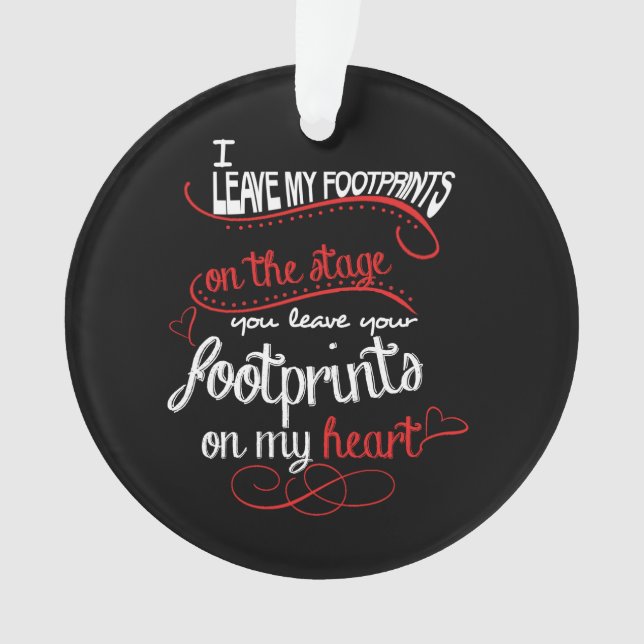 Dance Teacher - Footprints on the Heart Ornament (Front)