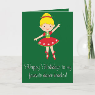 Dance Teacher Happy Holidays Card