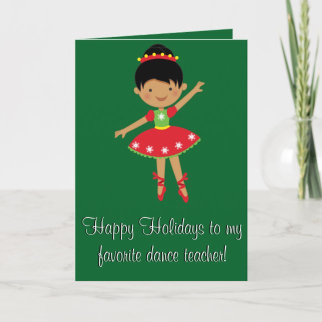 Dance Teacher Happy Holidays Card (Front)