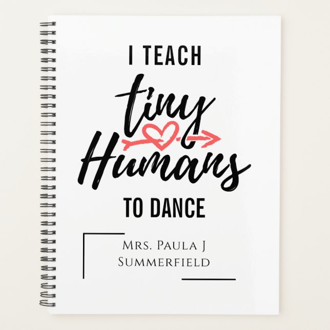 Dance Teacher Personalised Cute Inspirational Planner (Front)