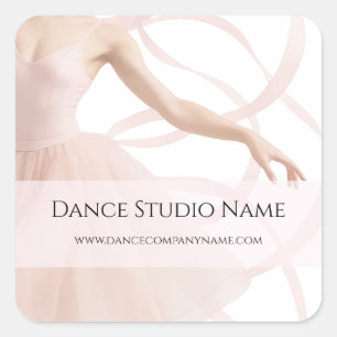 Dance Teacher Studio Pastel Pink Business Square Sticker