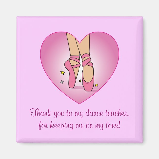 Dance Teacher Thank You: Ballet Shoes Magnet (Front)