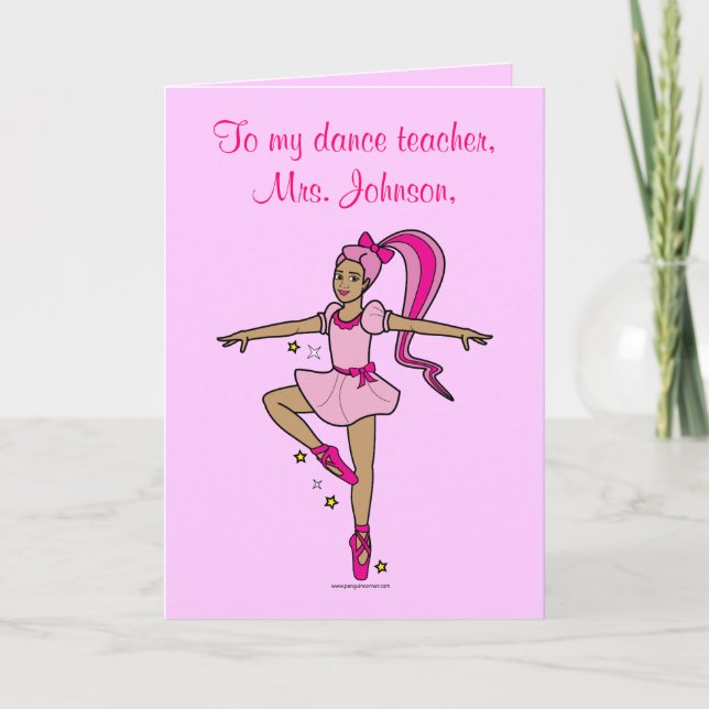 Dance Teacher Thank You Customisable Card (Front)