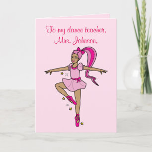 Dance Teacher Thank You Customisable Card