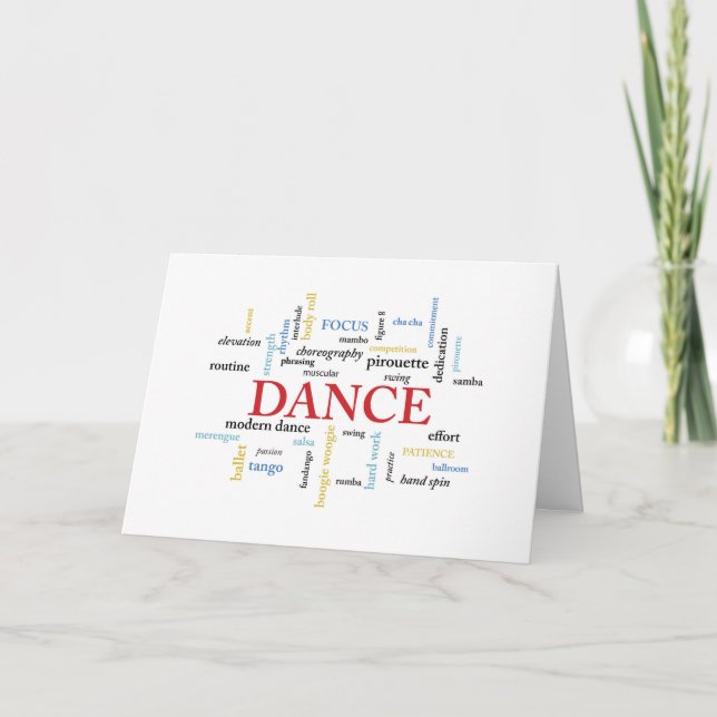 Dance Teacher Thank You in Words Card (Front)
