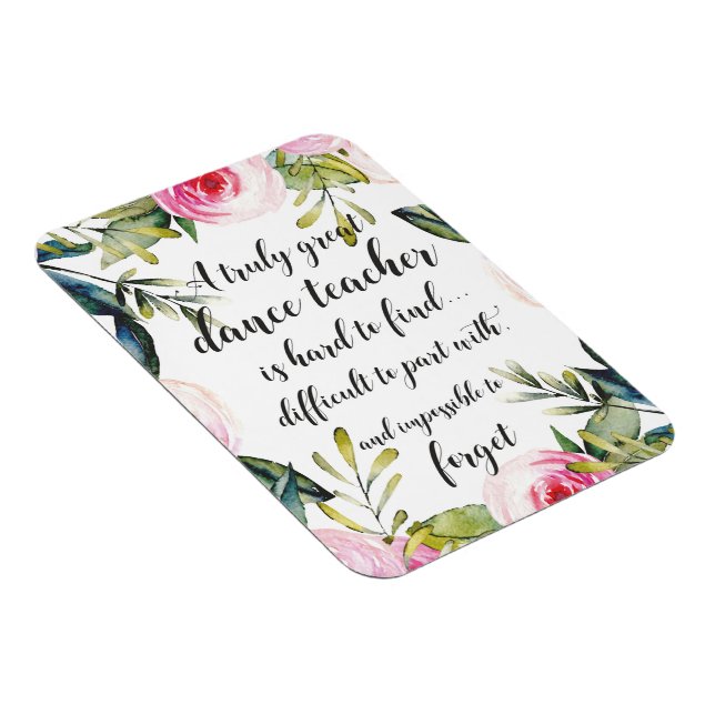 Dance Teacher Thank you Wishes for Dance Teacher Magnet (Right Side)