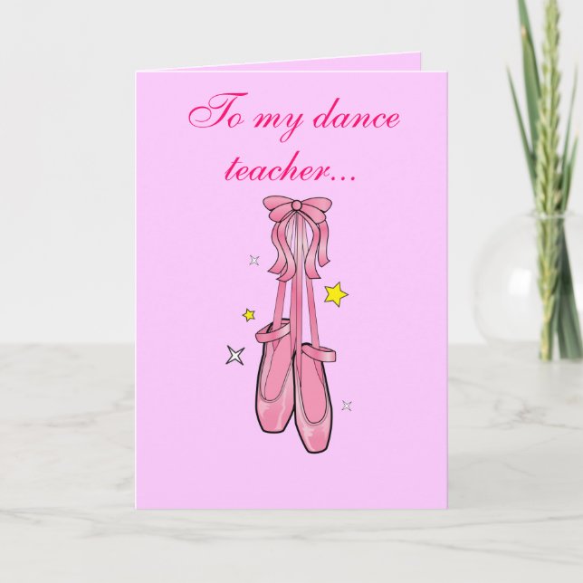Dance Teacher Thank You with Hanging Ballet Shoes (Front)