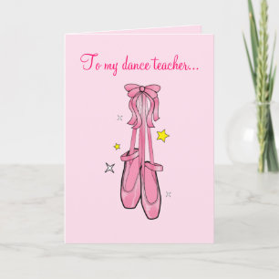 Dance Teacher Thank You with Hanging Ballet Shoes