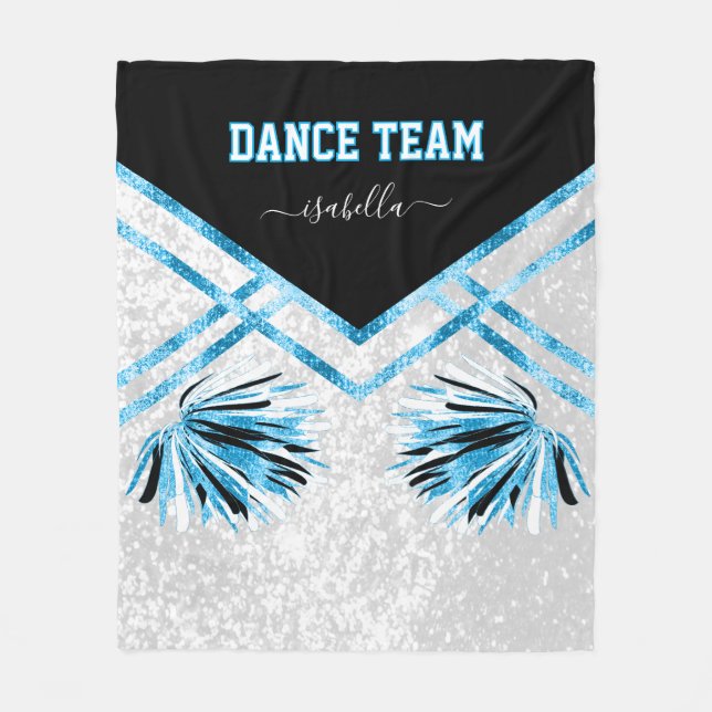 Dance Team Black, White and Baby Blue Fleece Blank (Front)