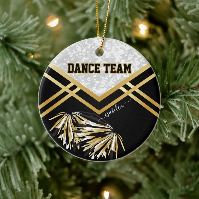 Dance Team Black, White and Gold Ceramic Tree Decoration (Tree)