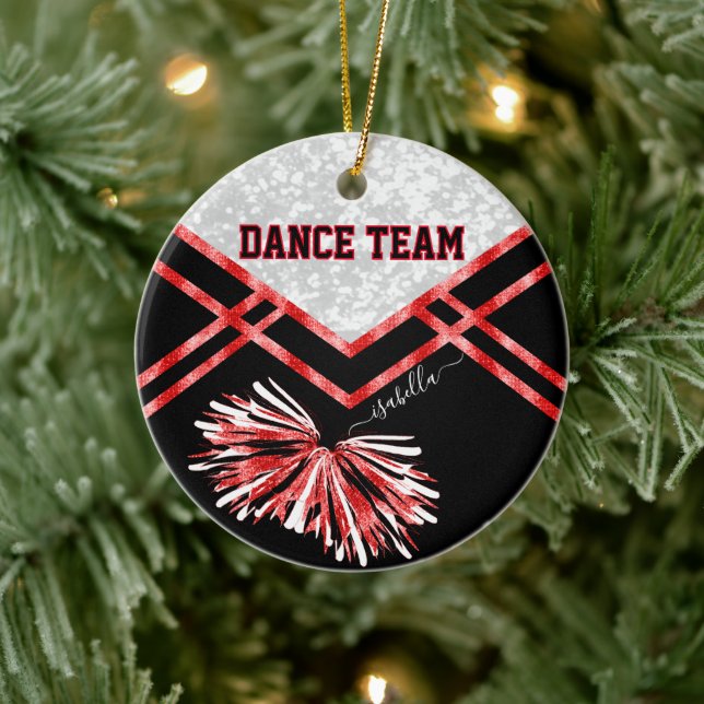 Dance Team Black, White and Red Ceramic Tree Decoration (Tree)