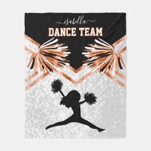 Dance Team Orange, Black and White   Fleece Blanke Blanket