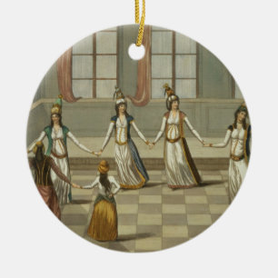 Dance that is fashionable with the Greek women of Ceramic Tree Decoration