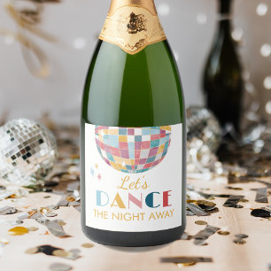 Dance the Night Away Retro Disco Ball Sparkling Wine Label