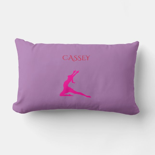 Dance throw pillow with personalised name. (Front)