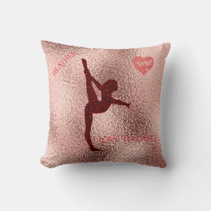 Dance throw pillow with personalised name.
