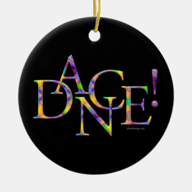 Dance! (Tie-dye) Ceramic Tree Decoration (Front)