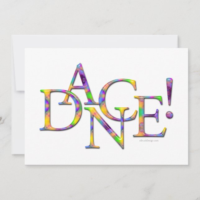Dance! (Tie-dye) recital or party Invitation (Front)