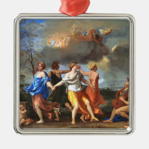 Dance to the Music of Time (by Nicholas Poussin) Metal Tree Decoration