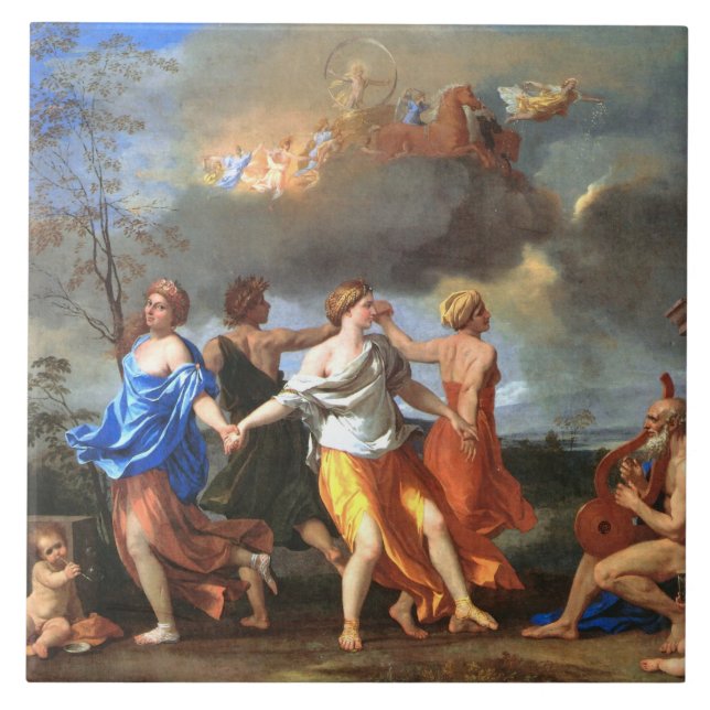 Dance to the Music of Time (by Nicholas Poussin) Tile (Front)