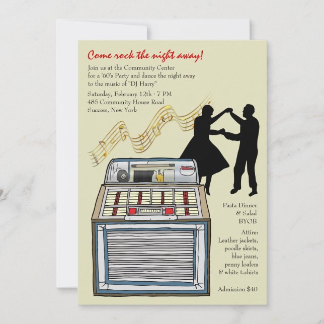 Dance to the Music Party Invitation (Front)