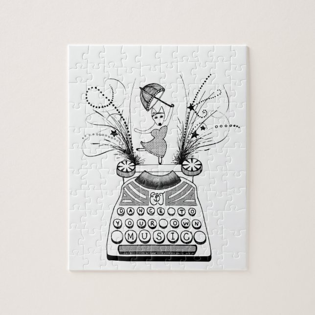 Dance to your own music English Bull Terrier  Jigsaw Puzzle (Vertical)