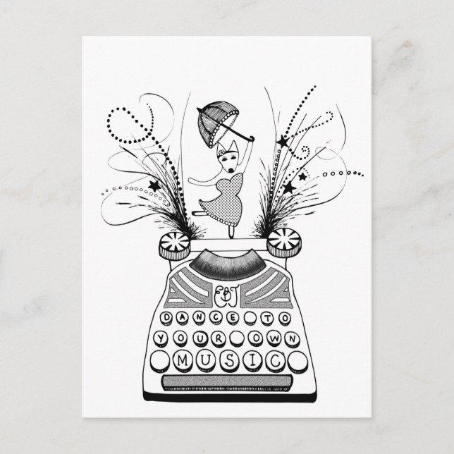 Dance to your own music English Bull Terrier  Postcard (Front)