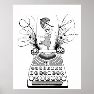 Dance to your own music Happy Bull Terrier Poster