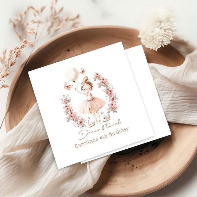 Dance & Twirl Ballerina Birthday Party Napkins (Creator Uploaded)